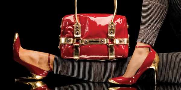 A pair of high-heeled shoes designed by a fashion shoemaker.